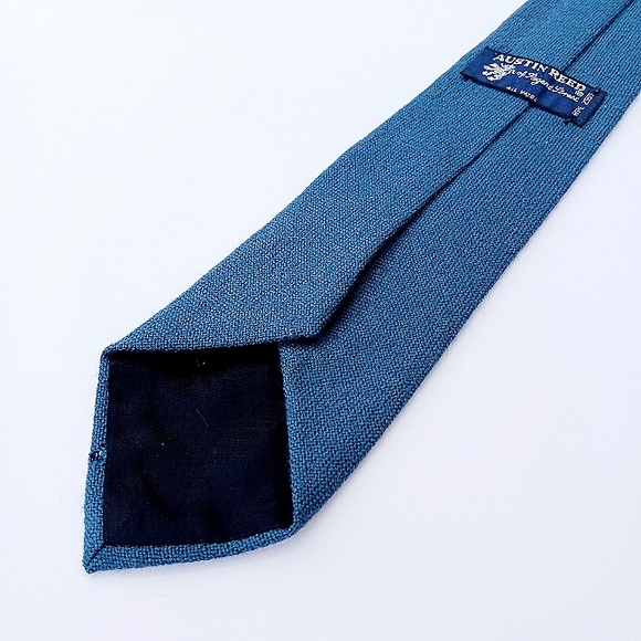 VINTAGE WOOL TIE Austin Reed Blue 54" winter blue gray - Picture 4 of 6